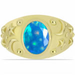  Arannyal Bevont Ezüst Gyűrű Etiópiai Paradicsomi Opállal, Y63109/59