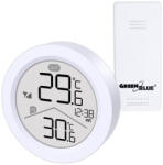 GreenBlue wireless weather station, IN/OUT temperature, clock, °C/°F selectable, range up to 60 m, GB162 (GB162)
