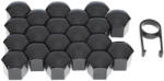 Carmotion Kerékanya kupak - kerékcsavar kupak grafit fekete 19 mm-es csavarvédők 20 db - Carmotion