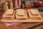 ATELIER 49 Set platou pentru servit din lemn cu 12 farfurii , platou 67x38 cm (ATE49-ART-122858) Tava