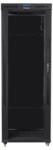 Lanberg FF01-8842-12BL 19" 42U SZÉL: 800mm MÉLY: 800mm MAG: 2097mm LCD lapraszerelt üvegajtós fekete rack szekrény (FF01-8842-12BL) - 3bnetwork