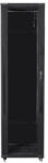 Lanberg FF01-8047-12B 19" 47U SZÉL: 800mm MÉLY: 1000mm MAG: 2270mm lapraszerelt üvegajtós fekete rack szekrény - 3bnetwork