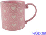  Szív a szívben mintás bögre 10, 1x11, 2cm - Rózsaszín
