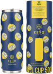 Estia Home Art Travel Cup Save the Aegean Reciclabil Pahar Termos Oțel inoxidabil / Plastic Fără BPA 500ml Citrus infusion cu Pai 01-22693 (01-22693)