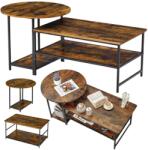 Lean Vintage fa dohányasztal szett fekete váz (26622)