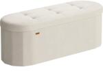 SONGMICS ülőpad tárolóval, tárolódoboz, 38 x 110 x 38 cm, krémfehér (LSF297LH01)