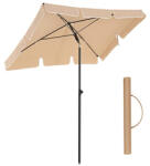 SONGMICS Téglalap alakú napernyő 2 × 1, 25 m, UPF 50+ védelem, dönthető, talp nélkül, taupe (GPU25BR)