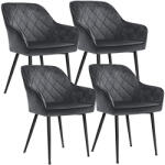 SONGMICS 4 db-os étkezőszék szett karfás fém lábakkal szürke (LDC088G01-4)