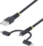 StarTech RLTCUB1MBK USB 2.0 1 M USB A Micro-USB B Fekete USB kábel (RLTCUB1MBK)