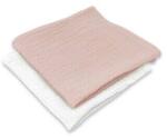 Qmini Set 2 Museline Qmini Multifunctionale Material Certificat Oeko Tex Standard 100 30x30cm +0luni Roz Pudrat si Crem (6426972029797)