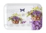  Műanyag szögletes tálca, levendula mintás 34x23cm (1605MUA110) (E1605MUA110)
