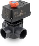 Cepex PVC-U 3-utas motoros csap, tok/tok/tok - D50/D63 - 230V (90°) (59955)