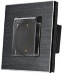 Luxion Priza Simpla cu Capac de Protectie LUXION cu rama din aluminiu (LX-1MP049A-B)