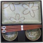 Made in Japan Sushi set virág motívummal világoszöld 6 db (MIJC0305)