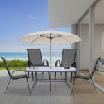 Outsunny 4 darabos karfás szék szett, Egymásra rakható kerti székek veranda, erkély, kültéri használatra, Fekete