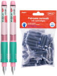 DACO Set 2 stilouri Daco Duo Color, Grip ambidextru reglabil + 50 rezerve cerneala, Roz (STL8)