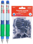 DACO Set 2 stilouri Daco Duo Color, Grip ambidextru reglabil + 50 rezerve cerneala, Albastru (STL7)