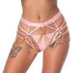 BAD KITTY Harness String Roz Deschis