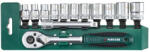 PARKSIDE PSS13-02 Socket Set 13 részes dugókulcs készlet 3/8" 10 mm mehajtással, racsnis kulcs + 11 db dugókulcs praktikus rendezőben, 100 mm hosszabbító szárral (PSS13_02)