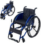 inSPORTline Mechanikus összecsukható sport kerekesszék inSPORTline Brenstark Lightweight, könnyű kezelhetőség és kiváló manőverezhetőség, tépőzáras párnázás (30614)