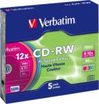 Verbatim CD RW Verbatim 43167 700MB 12x colour 5 buc slim (43167)