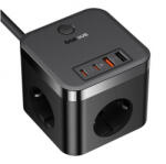 Baseus Incarcator retea Baseus PowerCombo Cube 30W 3x AC negru (E00066400117-00)