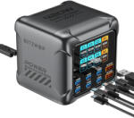 BlitzWolf BlitzWolf® BW-S33 - 420W teljesítményű, 8 portos (6xUSB-C+2xUSB-A) PD asztali gyorstöltő állomás digitális kijelzővel