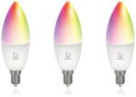 DELTACO SMART HOME SH-LE14RGB izzó LED, E14, gyertya, WIFI, 5W, színes+fehér, szabályozható, 3db/csomag (SH-LE14RGB-3P) - digital24