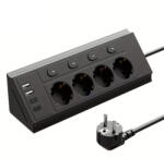  4-es hálózati elosztó +2 USB +2 Type-C (Power-Strip-BRZ-017)