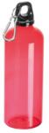  Kulacs műanyag 600ml sport ivópalack, alumínium karabinerrel, piros 6, 9 x 21, 5cm