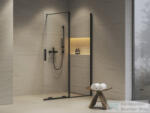 RAVAK ROLL 120 cm-es walk-in zuhanyfal, fekete/transparent X9WVG0300Z1 (X9WVG0300Z1)