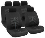  9 részes 2HELYEN osztható - Légzsákos univerzális üléshuzat szett - fekete/szürke csíkkal (02331_alf)