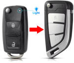 Skoda 2 gombos bicskakulcs modern design 202AD (VW000079)