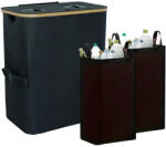 Leziter Szelektív palackgyűjtő két rekeszes 140l fekete (LPGY2-140-BL) - everyo