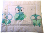  Lapos ovis kispárna pamut borítással - 38x48 cm / türkiz bagoly mintás