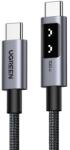 UGREEN Cablu de Date USB-C Tata la USB-C Tata, 100W, 5A, Ugreen L509, Afisaj LED, Space Gray (45612-UGREEN)