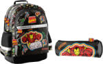 PASO Set școlar Paso cu rucsac cu trei compartimente + penar Iron Man (AV23RR-116 + AV23RR-003)