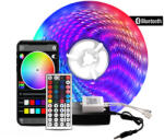 Aga Bluetooth bandă LED RGB 5m + telecomandă + sursă de alimentare (MR8001)