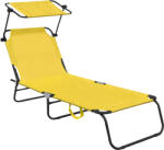 AGA Șezlong de grădină reglabil cu baldachin Galben (MR4254-Yellow)