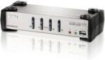 ATEN ATEN CS1734B 4-Port USB 2.0 KVMP Switch OSD, 4x USB Cables, 2-port Hub, Audio (CS1734B-A7-G)