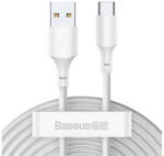 Baseus Simple Wisdom USB / USB-C töltő- és adatkábel, 1, 5m, fehér (2db)