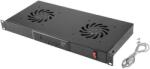 Lanberg 19" Ventilator / Panou De Ventilare Cu Lcd 2 Ventilatori + Termostat 230v Negru (ak-1502-b)