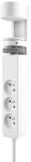 Solight Prize portabile de birou Solight 3z + USB A+C, 2m, alb, încărcător rapid USB 20W PD (PP105C-PD20)
