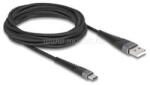 Delock USB 2.0 kábel A-típusú USB apa - USB Type-C apa meghosszabbított hajlítás védelemmel 3 m (DL81123) (DL81123)