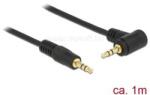 Delock Stereo Jack kábel 3.5 mm 3 pin apa > apa 1 m 90 fekete (DL83754) (DL83754)