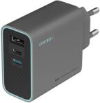 CUKTECH Fali töltő Cuktech, 65W, 3A, 1 x USB-A - 2 x USB-C, Szürke CUKAD653EUGR