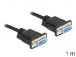Delock Soros RS-232 D-Sub 9 kábel anya - anya null modem vékony csatlakozó kerettel - CTS / RTS auto (DL87786) (DL87786)
