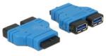 Delock adapter USB 3.0 pin header anya > 2 x USB 3.0 Type-A anya - párhuzamosan (DL65670) (DL65670)