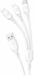 Dudao Cablu de date si incarcare universal Dudao USB-A/USB-C/Micro USB/Lightning, 1.2m (Alb)