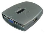 Sedna 2 portos USB KVM kapcsoló, VGA, maximális felbontás 1920x1440px, szürke (130315)